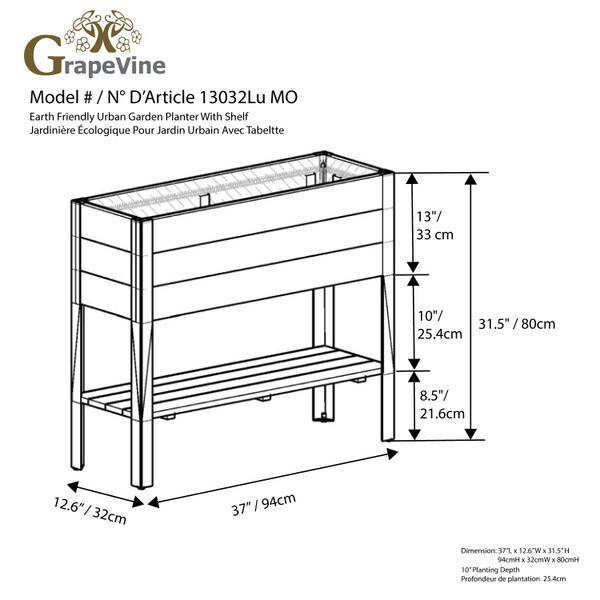 Grapevine Recycled wood planter box